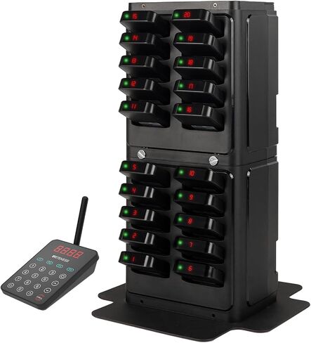 Retekess TD177 Restaurant Pager System, Pagers and Beepers Long Range, New Experience, Out of Range Alarm, Close Reminder, 10 Rugged Pagers for Food Truck, Coffee Shop in Saudi Arabia