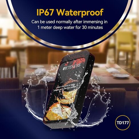 Retekess TD177 Restaurant Pager System, Pagers and Beepers Long Range, New Experience, Out of Range Alarm, Close Reminder, 10 Rugged Pagers for Food Truck, Coffee Shop in Saudi Arabia