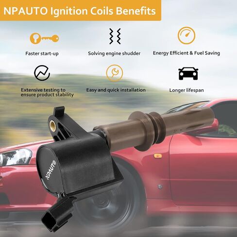 Ignition Coils Compatible with V8 4.6L 5.4L 2008 2009 2010 Ford F150 F250 F350 Super Duty, Expedition Explorer Mustang Lincoln Navigator Mercury Mountaineer, Brown Boot C1659 DG521 FD509, Pack of 8 in Saudi Arabia