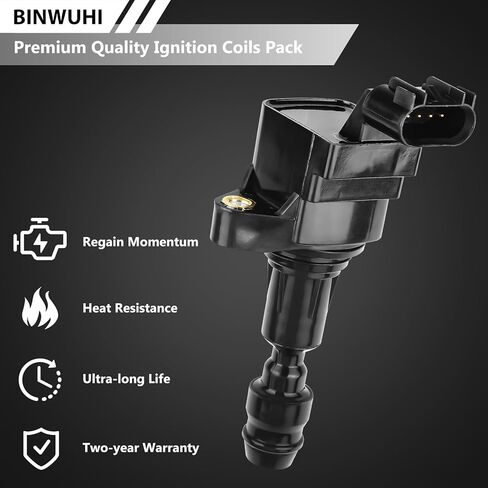 4 قطع حزمة ملف الإشعال UF491 متوافقة مع Chevy، Buick، GMC، Pontiac، Saturn 2.4L، 2.2L، 2.0L Turbo، Malibu، HHR، Cobalt، Equinox، Terrain، G6 يستبدل OE# D522C، 12638824، 12578224 in Kuwait