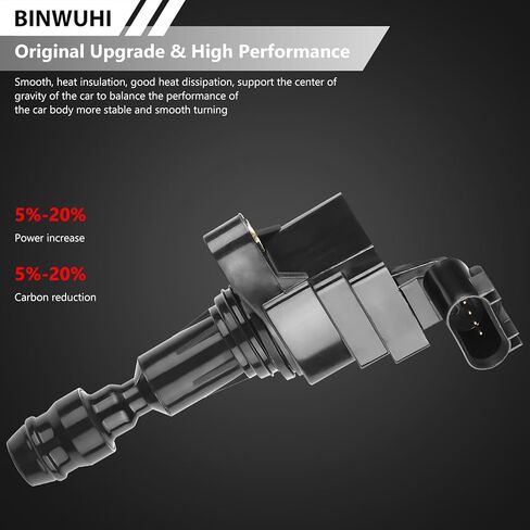 4 قطع حزمة ملف الإشعال UF491 متوافقة مع Chevy، Buick، GMC، Pontiac، Saturn 2.4L، 2.2L، 2.0L Turbo، Malibu، HHR، Cobalt، Equinox، Terrain، G6 يستبدل OE# D522C، 12638824، 12578224 in Kuwait