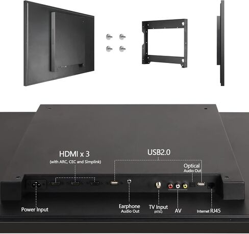 تلفزيون مرآة ذكي 43 بوصة 4K UHD من Elecsung للحمام موالف ATSC مقاوم للماء، واي فاي مدمج، بلوتوث وأليكسا للفندق/المطبخ 2023 موديل SS550U22-43 in Kuwait