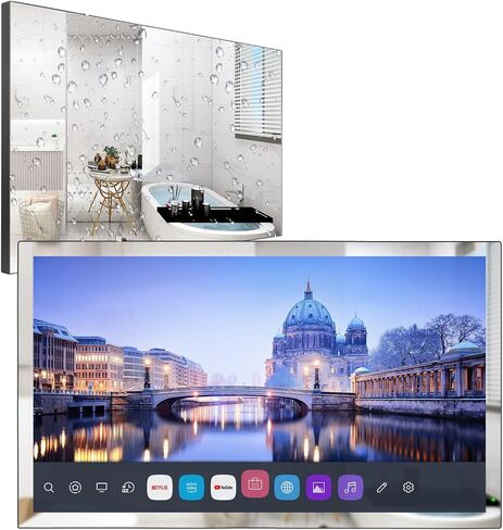 تلفزيون مرآة ذكي 43 بوصة 4K UHD من Elecsung للحمام موالف ATSC مقاوم للماء، واي فاي مدمج، بلوتوث وأليكسا للفندق/المطبخ 2023 موديل SS550U22-43 in Kuwait