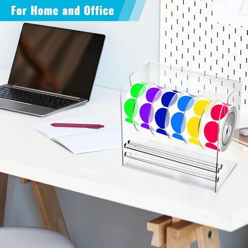 حامل الملصقات، موزع الملصقات القابل للتعديل، حامل ملصقات الأكريليك Wjiang لفات ملصقات الطابعة الحرارية، حامل ملصقات الشحن، مستلزمات الطابعة المكتبية للمكتب المنزلي (6 أقراص) in Kuwait