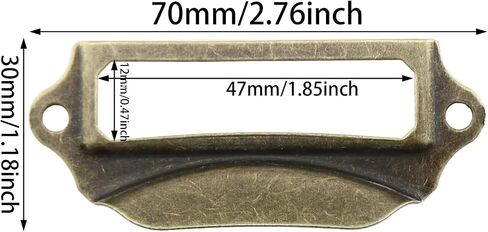 10PCS Vintage Label Holder Drawer Pull Knob Bronze Label Holder Pull Suitable for Jewellery Box Gift Box Cabinet and Filing Cabinet in Saudi Arabia