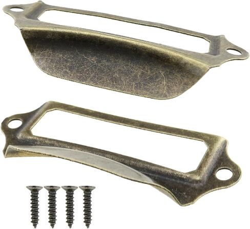 10PCS Vintage Label Holder Drawer Pull Knob Bronze Label Holder Pull Suitable for Jewellery Box Gift Box Cabinet and Filing Cabinet in Saudi Arabia