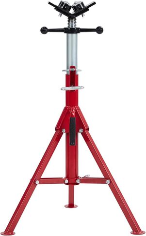 V-Head Pipe Stand with 4-Ball Transfer, 2500lbs Folding Jack Stand, 1/8"-12" Capacity, Welding Stand Adjustable Height 28-52IN, Heavy Duty Carbon Steel Body, Steel Pipe Jacks for Welding in Saudi Arabia