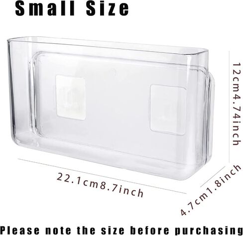 3 Pack Plastic Wall Folders, 8.7" x 1.8" x 4.7" Clear Hanging Wall File Organizer, Durable Small Wall Mount File Holder for Office, Living Room, Bathroom, Bedroom in Saudi Arabia
