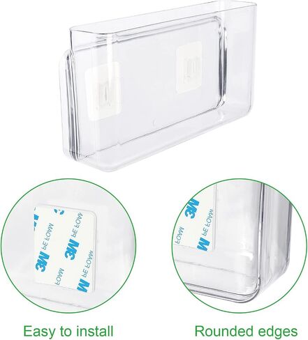 3 Pack Plastic Wall Folders, 8.7" x 1.8" x 4.7" Clear Hanging Wall File Organizer, Durable Small Wall Mount File Holder for Office, Living Room, Bathroom, Bedroom in Saudi Arabia