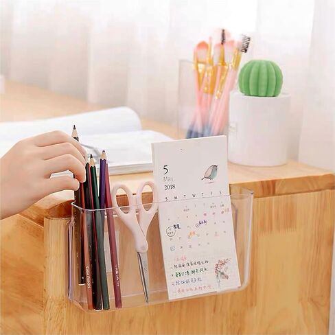 3 Pack Plastic Wall Folders, 8.7" x 1.8" x 4.7" Clear Hanging Wall File Organizer, Durable Small Wall Mount File Holder for Office, Living Room, Bathroom, Bedroom in Saudi Arabia