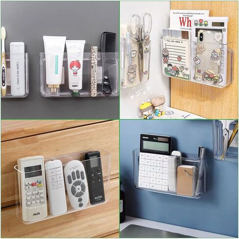 3 Pack Plastic Wall Folders, 8.7" x 1.8" x 4.7" Clear Hanging Wall File Organizer, Durable Small Wall Mount File Holder for Office, Living Room, Bathroom, Bedroom in Saudi Arabia