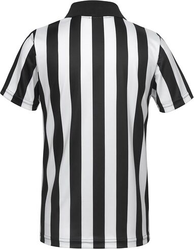 FitsT4 Kids حكم قميص رسمي باللونين الأبيض والأسود مخطط بسحاب وياقة قصيرة الأكمام زي حكم جيرسي مع صافرة Pro Ref موحد لكرة القدم وكرة السلة وكرة القدم in Kuwait