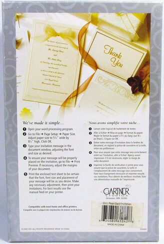Gartner Studios 61007 Invitation Kit, Ivory in Saudi Arabia