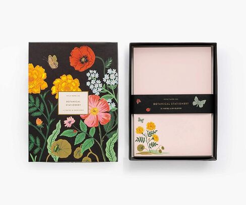 RIFLE PAPER CO. Botanical Social Stationery Set, Our Social Stationery Sets Include 12 Cover-Weight Flat Notes, Each with a Three-Count of Four Different Designs, Inside Matching Envelopes in Saudi Arabia