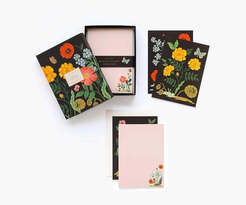 RIFLE PAPER CO. Botanical Social Stationery Set, Our Social Stationery Sets Include 12 Cover-Weight Flat Notes, Each with a Three-Count of Four Different Designs, Inside Matching Envelopes in Saudi Arabia