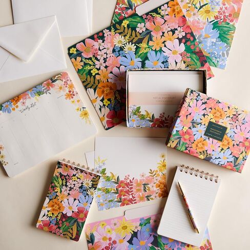 RIFLE PAPER CO. Botanical Social Stationery Set, Our Social Stationery Sets Include 12 Cover-Weight Flat Notes, Each with a Three-Count of Four Different Designs, Inside Matching Envelopes in Saudi Arabia