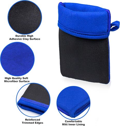 Pack of 2 Clay Mitt for Car Detailing, Microfiber Clay Bar Mitt, Medium Grade Car Clay 150m x 220mm, Alternative Clay Towel Auto Detailing, Scratch-Free Paint-Safe in Saudi Arabia