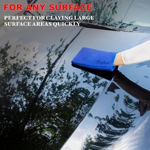 Pack of 2 Clay Mitt for Car Detailing, Microfiber Clay Bar Mitt, Medium Grade Car Clay 150m x 220mm, Alternative Clay Towel Auto Detailing, Scratch-Free Paint-Safe in Saudi Arabia