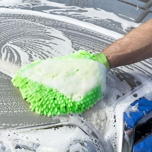 5 Pcs Premium Chenille Microfiber Car Wash Glove, Double Sided Scratch-Free Car Wash Mitt, Soft Car Wash Sponge, Microfiber Wash Mitt for Car Cleaning in Saudi Arabia