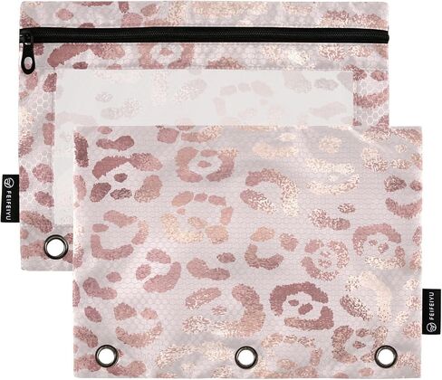 Cute Ballerina Girl Pencil Pouch for 3 Ring Binder, 2 PCS Binder Pencil Pouch with Zipper, Clear Window Zipper Pencil Case Pencil Bags for School Office Supplies in Saudi Arabia