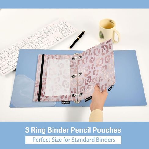 Cute Ballerina Girl Pencil Pouch for 3 Ring Binder, 2 PCS Binder Pencil Pouch with Zipper, Clear Window Zipper Pencil Case Pencil Bags for School Office Supplies in Saudi Arabia