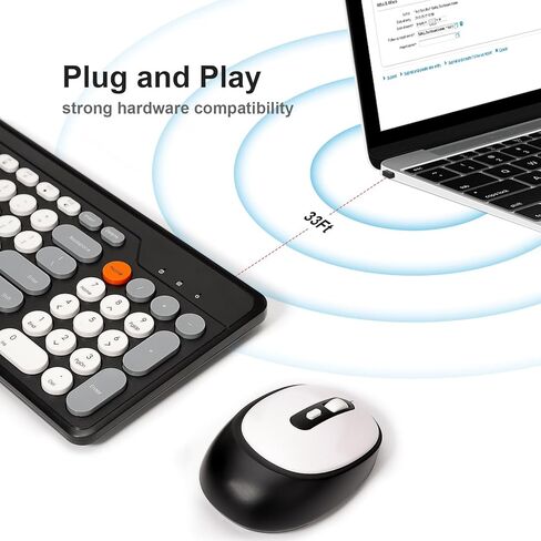 Wireless Keyboard and Mouse Combo, 2.4GHz Office Silent 96 Keys Full Size with Number Pad,1600 DPI Optical Mouse, for Windows Laptop PC Desktop (CQ010) in Saudi Arabia
