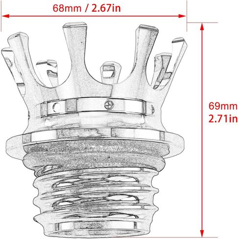 King Crown Gas Cap Fuel Tank Right-hand Thread Billet Aluminum Fit for Harley Sportster Dyna Touring Road King Softail Trike Freewheeler FLRT Black in Saudi Arabia