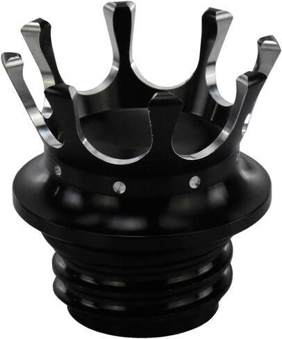 King Crown Gas Cap Fuel Tank Right-hand Thread Billet Aluminum Fit for Harley Sportster Dyna Touring Road King Softail Trike Freewheeler FLRT Black in Saudi Arabia