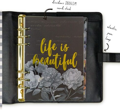 Pukka Pad, Carpe Diem, Work, Goal, Planner with Weekly, Monthly, Undated Inserts, A5 8 X 9.5 X 1.6 Inches, Black in Saudi Arabia