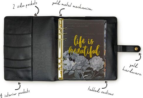 Pukka Pad, Carpe Diem, Work, Goal, Planner with Weekly, Monthly, Undated Inserts, A5 8 X 9.5 X 1.6 Inches, Black in Saudi Arabia