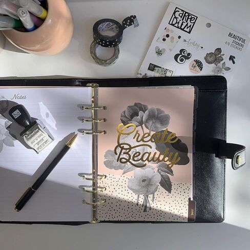 Pukka Pad, Carpe Diem, Work, Goal, Planner with Weekly, Monthly, Undated Inserts, A5 8 X 9.5 X 1.6 Inches, Black in Saudi Arabia