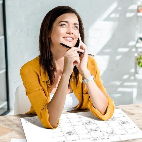 تقويم مكتب جمالي 2024-2025 - يمتد من يناير 2024 حتى يوليو 2025 - تقويم مكتبي/جداري بسيط مقاس 17 بوصة × 11 بوصة لسهولة التنظيم in Kuwait