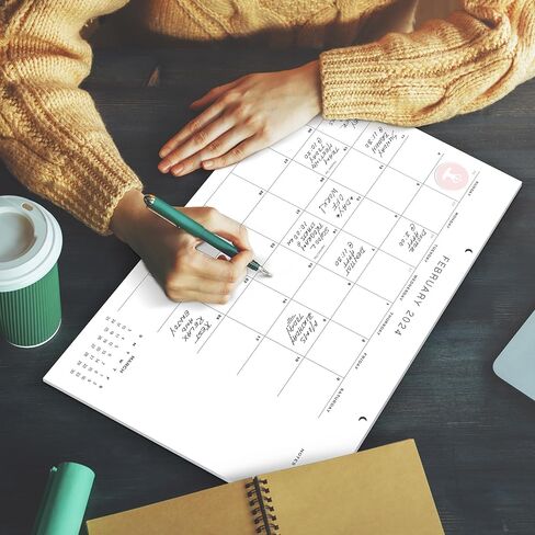 تقويم مكتب جمالي 2024-2025 - يمتد من يناير 2024 حتى يوليو 2025 - تقويم مكتبي/جداري بسيط مقاس 17 بوصة × 11 بوصة لسهولة التنظيم in Kuwait