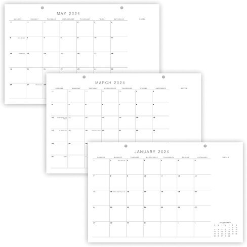 تقويم مكتب جمالي 2024-2025 - يمتد من يناير 2024 حتى يوليو 2025 - تقويم مكتبي/جداري بسيط مقاس 17 بوصة × 11 بوصة لسهولة التنظيم in Kuwait