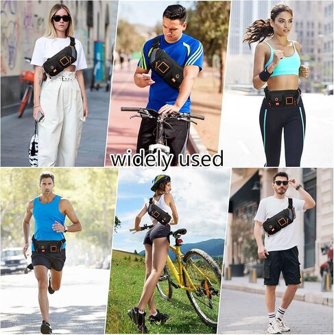 حقيبة كروس فاني باك للخصر للنساء والرجال، حقيبة واسط صغيرة مقاومة مع 4 جيوب، حقيبة حزام للجري والسفر والمشي لمسافات طويلة وحقيبة صدر خفيفة الوزن تناسب جميع الهواتف (أسود) in Kuwait