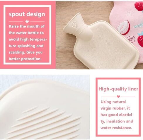 زجاجة مياه ساخنة كرتونية محمولة، حقيبة مياه ساخنة صغيرة 350 مل * قطعتين من المطاط الطبيعي السميك القابل للغسل، زجاجة ضغط دافئة جيدة (يونيكورن أزرق + فلامينجو وردي)، هدية للنساء والفتيات. in Kuwait