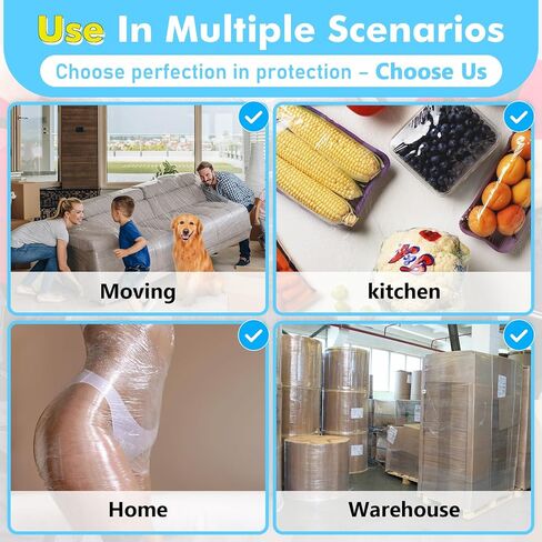 غلاف مطاطي - فيلم مطاطي مقاس 15 بوصة و1200 قدم وقياس 60 بمقبضين، غلاف بلاستيكي لتحريك القوة الصناعية 4 لفات in Kuwait