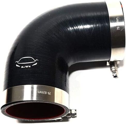4-Ply Reinforced 1.75" ID 90 Degree Elbow Silicone Hose Coupler With T Bolt Clamp for Turbo/Intercooler/Piping (1.75'' Black) in Kuwait