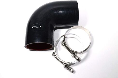 4-Ply Reinforced 1.75" ID 90 Degree Elbow Silicone Hose Coupler With T Bolt Clamp for Turbo/Intercooler/Piping (1.75'' Black) in Kuwait