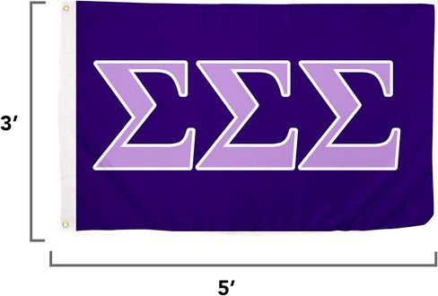 Sigma Sigma Sigma Flag Greek Letter Sorority Banner Large 3x5 Feet Flags Sign Decor Tri-Sigma in Saudi Arabia