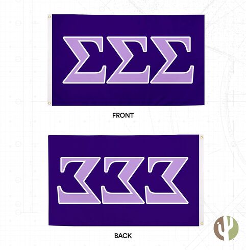 Sigma Sigma Sigma Flag Greek Letter Sorority Banner Large 3x5 Feet Flags Sign Decor Tri-Sigma in Saudi Arabia