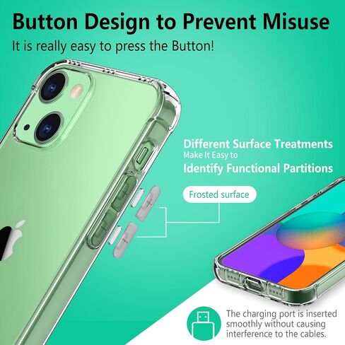 حافظة iPhone 15 HD Clear · حماية MIL · 『 وسائد هوائية مقاومة للصدمات 』『 رنين مكبر الصوت 』〔 واقي الشاشة والعدسة 〕〔 مضاد للانزلاق 〕〔 فتحة الحزام 〕 · غطاء سيليكون مضاد للأصفر ممتص للصدمات قوي in Saudi Arabia