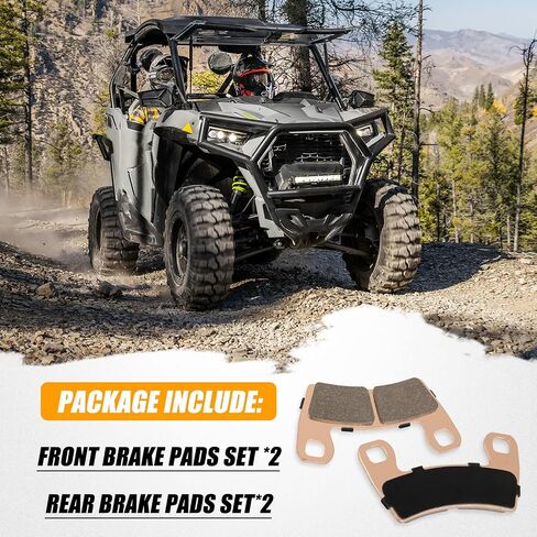 RANSOTO 4 مجموعة وسادة الفرامل المتوافقة مع 2015-2020 Polaris RZR S 900 EPS الأمامية والخلفية الملبدة تستبدل 2203318 1911085 1911197 2206025 2203930 in Saudi Arabia