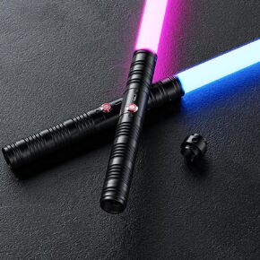 Lightsaber ، LED LED Light Saber ، Metal Hilt Dueling Lightsaber لمدة 3 أوضاع ، صابر خفيف مع 20 ألوان RGB ، للبالغين ، الأطفال ، يوم الأطفال ، عيد الهالوين ، عيد الميلاد ، 2 عبوة (أسود)