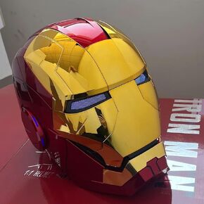 خوذة Iron-Man ، 2025 قناع Iron-Man الجديد مع Jarvis Voice & Remote & Touch Open/Close ، (Red)
