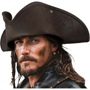 Homelex Pirate Hat for Women & Men Colonial Tricorn Halloween Adult Company Costume Costume Assume