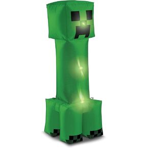 Minecraft Creeper Inflatable Lawn Decoration, Official Minecraft Party Decor, 4 Foot Inflating Creeper