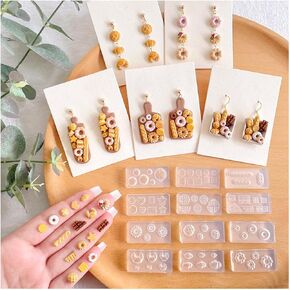 قوالب Keoker Dessert & Bread Polymer Clay وألواح Charcuterie Clay Clay ، قوالب السيليكون الطيني ، 6 أشكال قواطع الطين بوليمر ، قوالب حلق 12 ٪ من طين البوليمر ، قوالب الطين البوليمر للمجوهرات