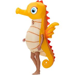 Spinosaurus Inflatable Seahorse Costume for Adult Halloween Blow Up Seahorse Costume Funny Inflatable Animal Costumes for Men Women