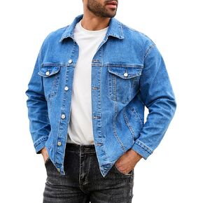 Bindefon Denim Jackets for Men Trucker Jean Jean Jacket Coats غير المبطنة الربيع